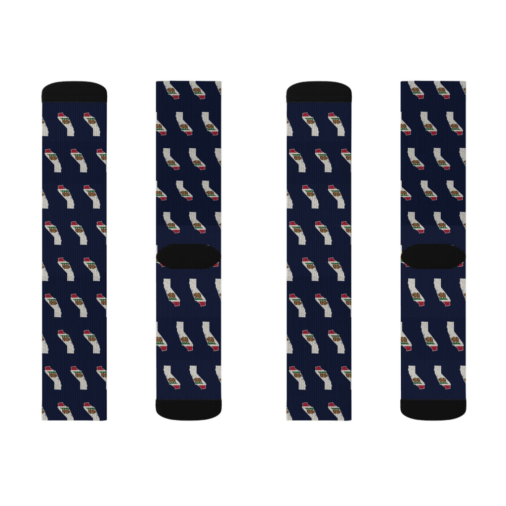 California Mission Flag Map Socks