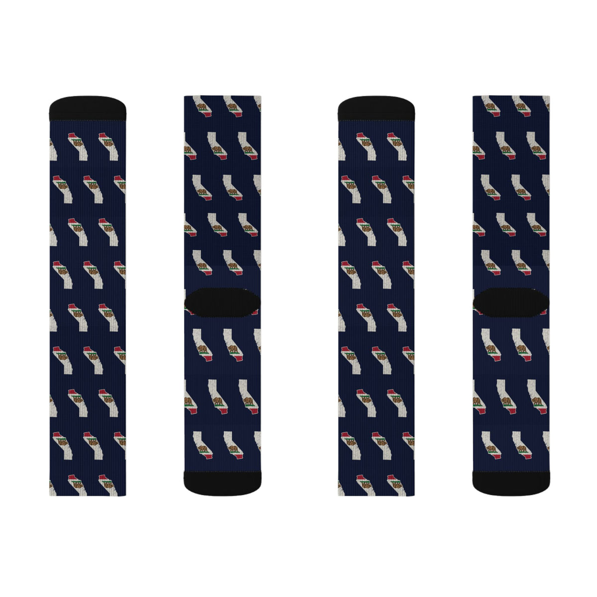 California Mission Flag Map Socks
