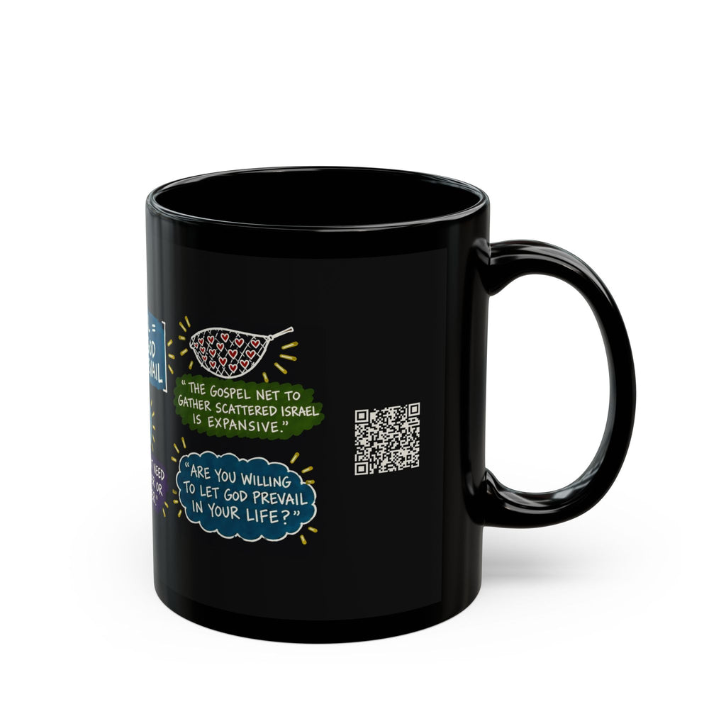 Let God Prevail Sketch Note Black Mug — Russell M. Nelson