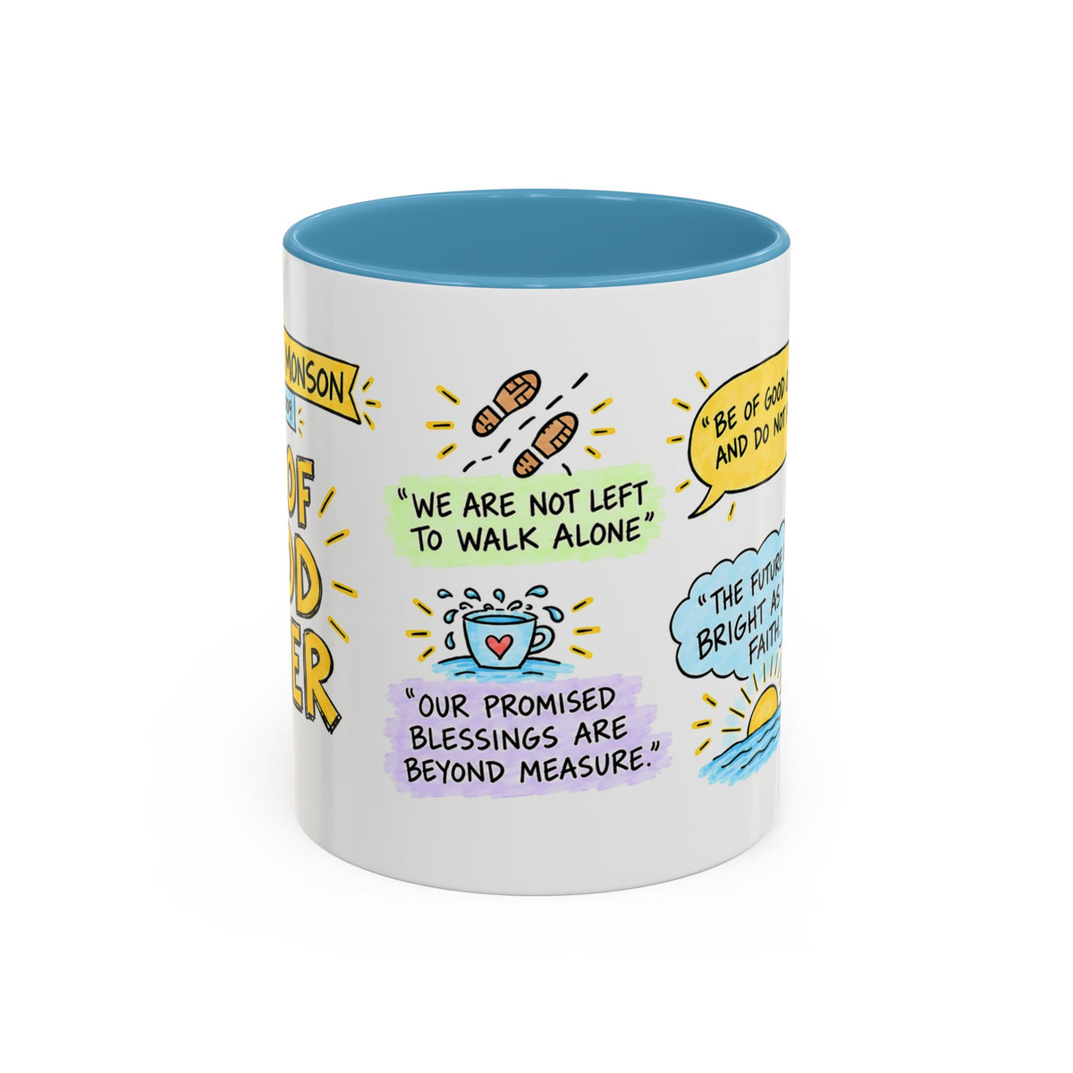 Be of Good Cheer Sketch Note Mug — Thomas S. Monson
