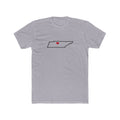 Tennessee Nashville Mission Heart Map shirt in Heather Grey: Tennessee outline with a red heart, front view