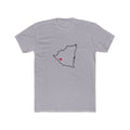 Nicaragua Managua North Mission Heart Map shirt in Heather Grey: Nicaragua outline with a red heart, front view