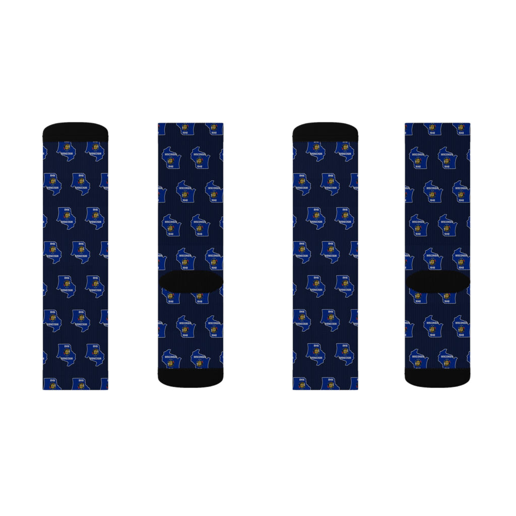 Wisconsin Mission Flag Map Socks