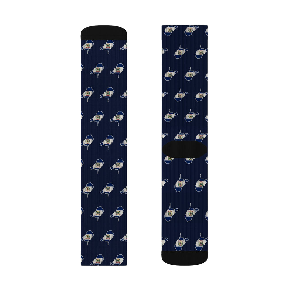 West Virginia Mission Flag Map Socks