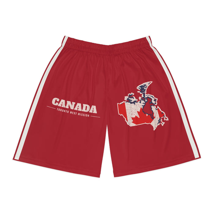 Canada Toronto West Mission Basketball Shorts, front view
