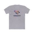 Adriatic North Mission Flag Map shirt in Heather Grey: flags of Slovenia, Croatia, Bosnia and Herzegovina, Serbia and Montenegro in their country outlines with navy lettering, front view