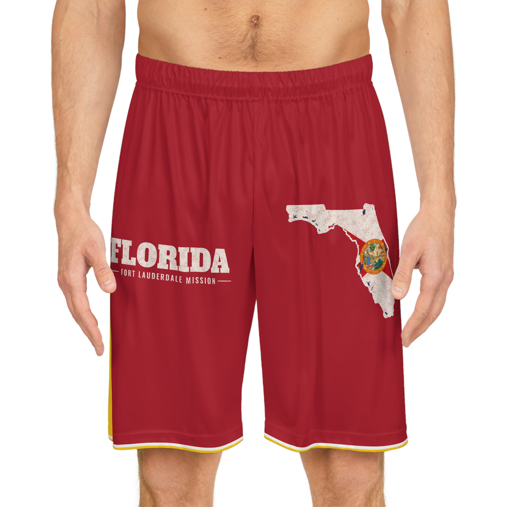 Florida Fort Lauderdale Mission Basketball Shorts, worn, front view