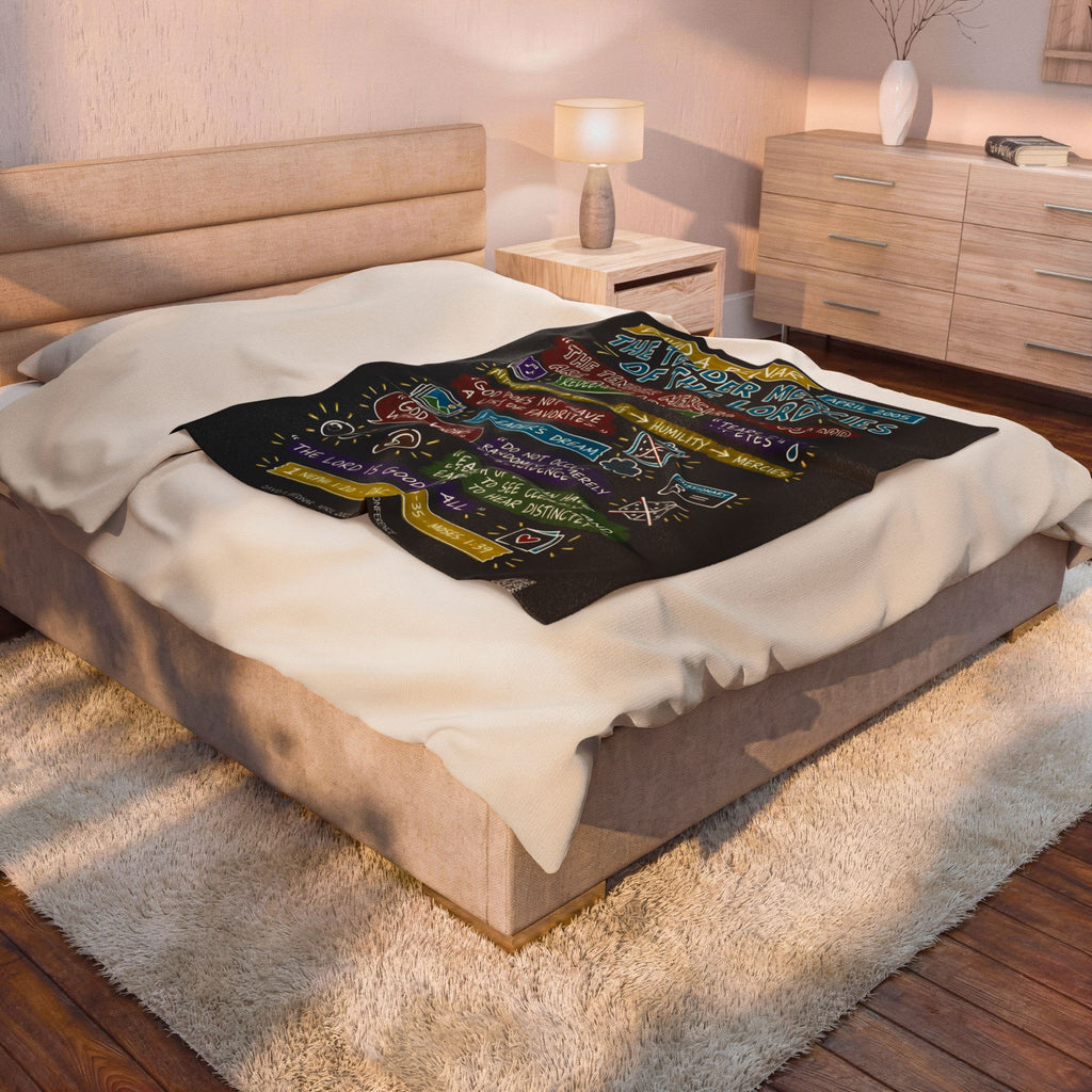 The Tender Mercies of the Lord Sketch Note Plush Blanket — David A. Bednar