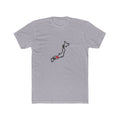Japan Kobe Mission Heart Map shirt in Heather Grey: Japan outline with a red heart, front view