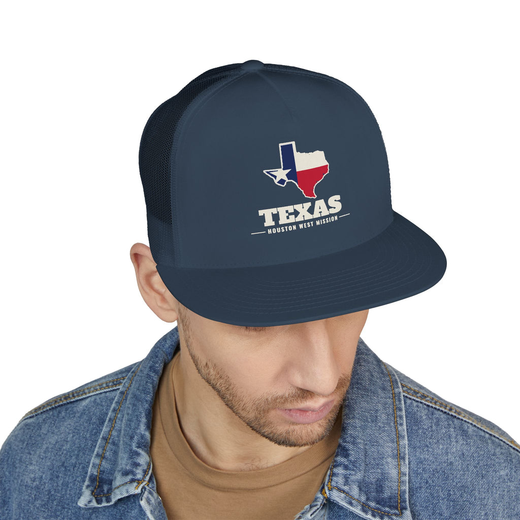 Texas Houston West Mission Flag Map Trucker Hat