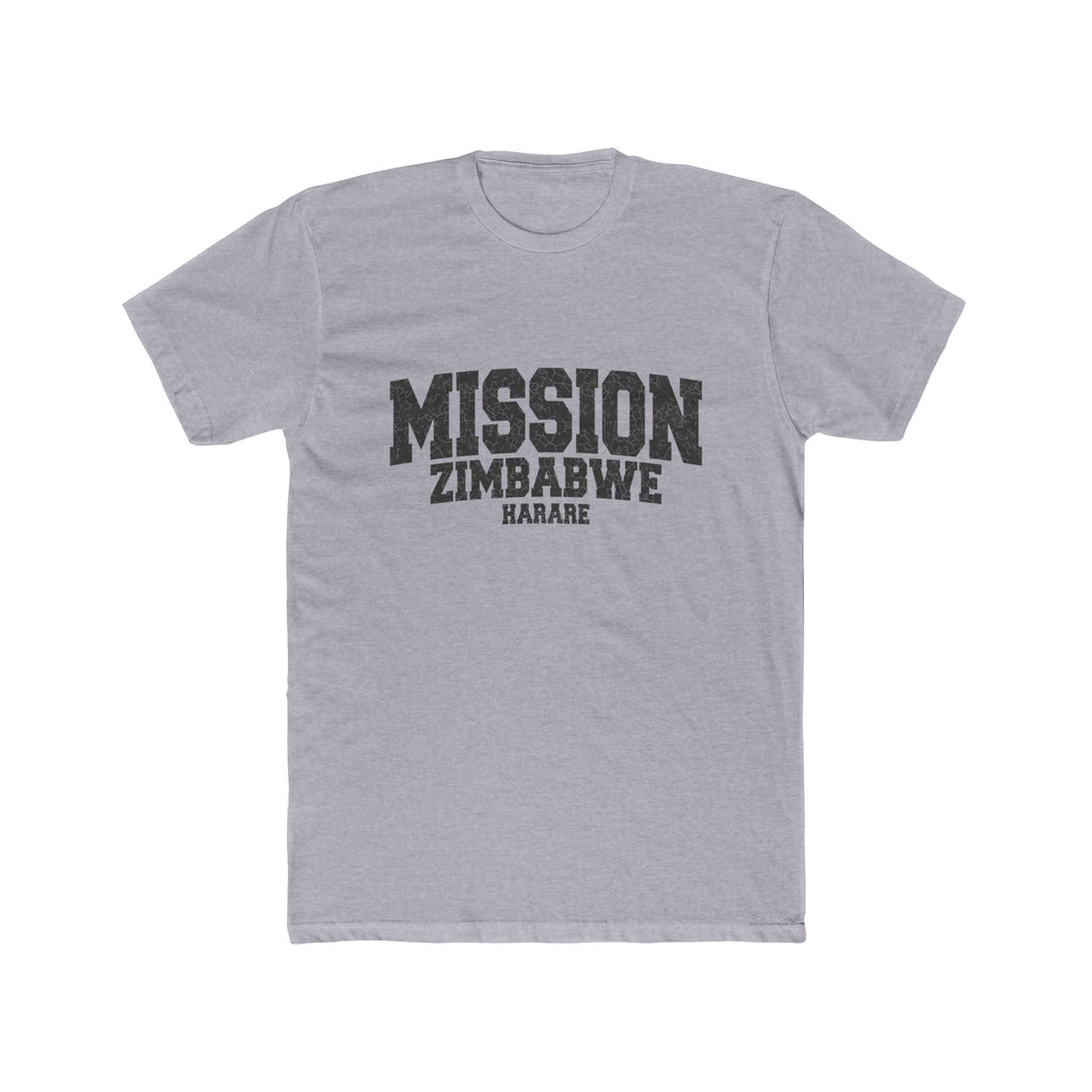 Zimbabwe Harare Mission T-Shirt in Heather Grey, front view