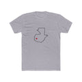 Guatemala Quetzaltenango Mission Heart Map shirt in Heather Grey: Guatemala outline with a red heart, front view