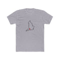England Bristol Mission Heart Map shirt in Heather Grey: England outline with a red heart, front view