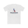 Philippines Iloilo Mission Flag Map shirt in White: colors of the Philippine flag in the outline of the Philippines with navy lettering, front view