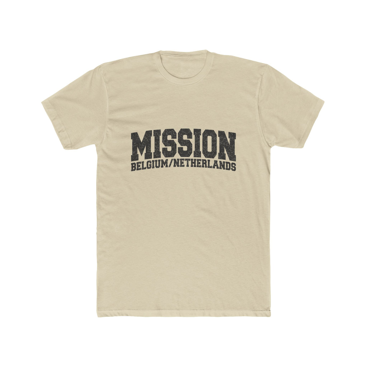 Belgium/Netherlands Mission T-Shirt in Solid Cream, front view