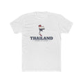 Thailand Bangkok East Mission Flag Map shirt in White: flag of Thailand in the outline of Thailand with navy lettering, front view