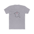 France Paris North Mission Heart Map shirt in Heather Grey: France outline with a red heart, front view