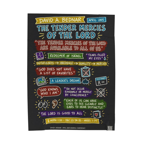 The Tender Mercies of the Lord sketch note plush blanket