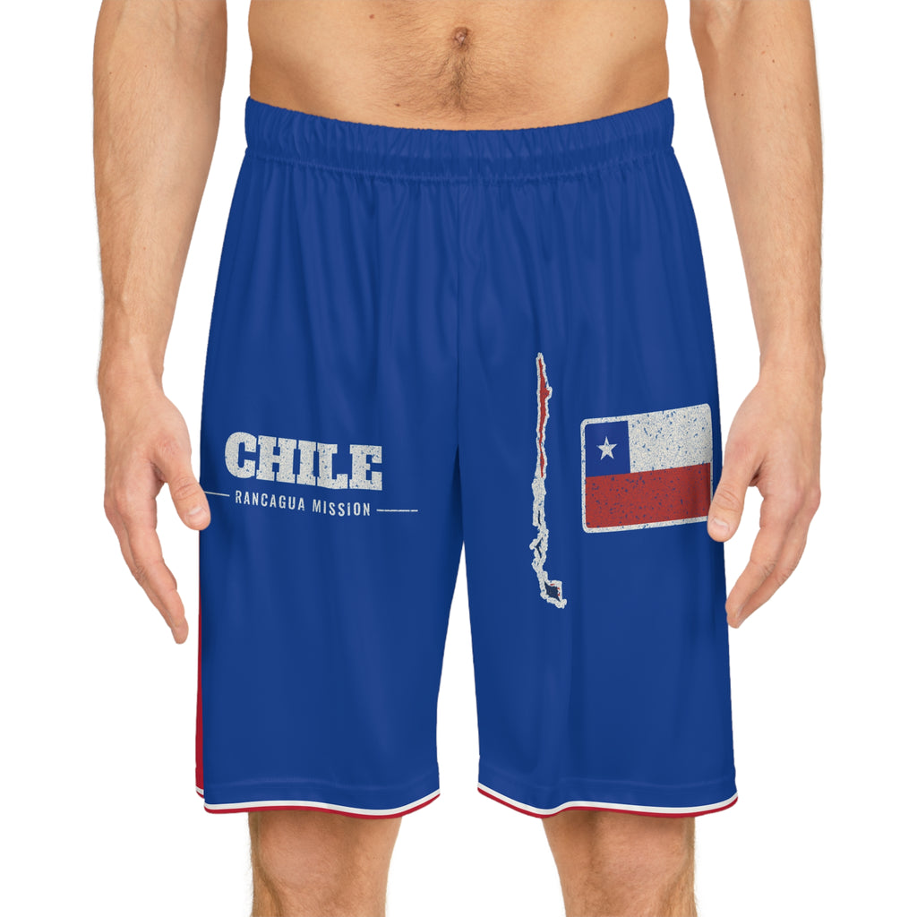 Chile Rancagua Mission Basketball Shorts, worn, front view