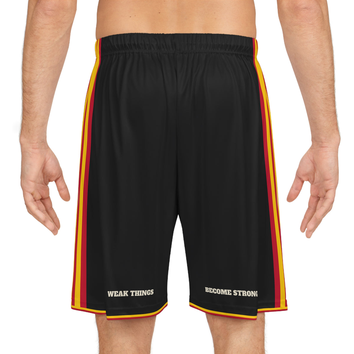 Zimbabwe Harare West Mission Basketball Shorts, worn, back view