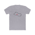 El Salvador San Salvador East Mission Heart Map shirt in Heather Grey: El Salvador outline with a red heart, front view