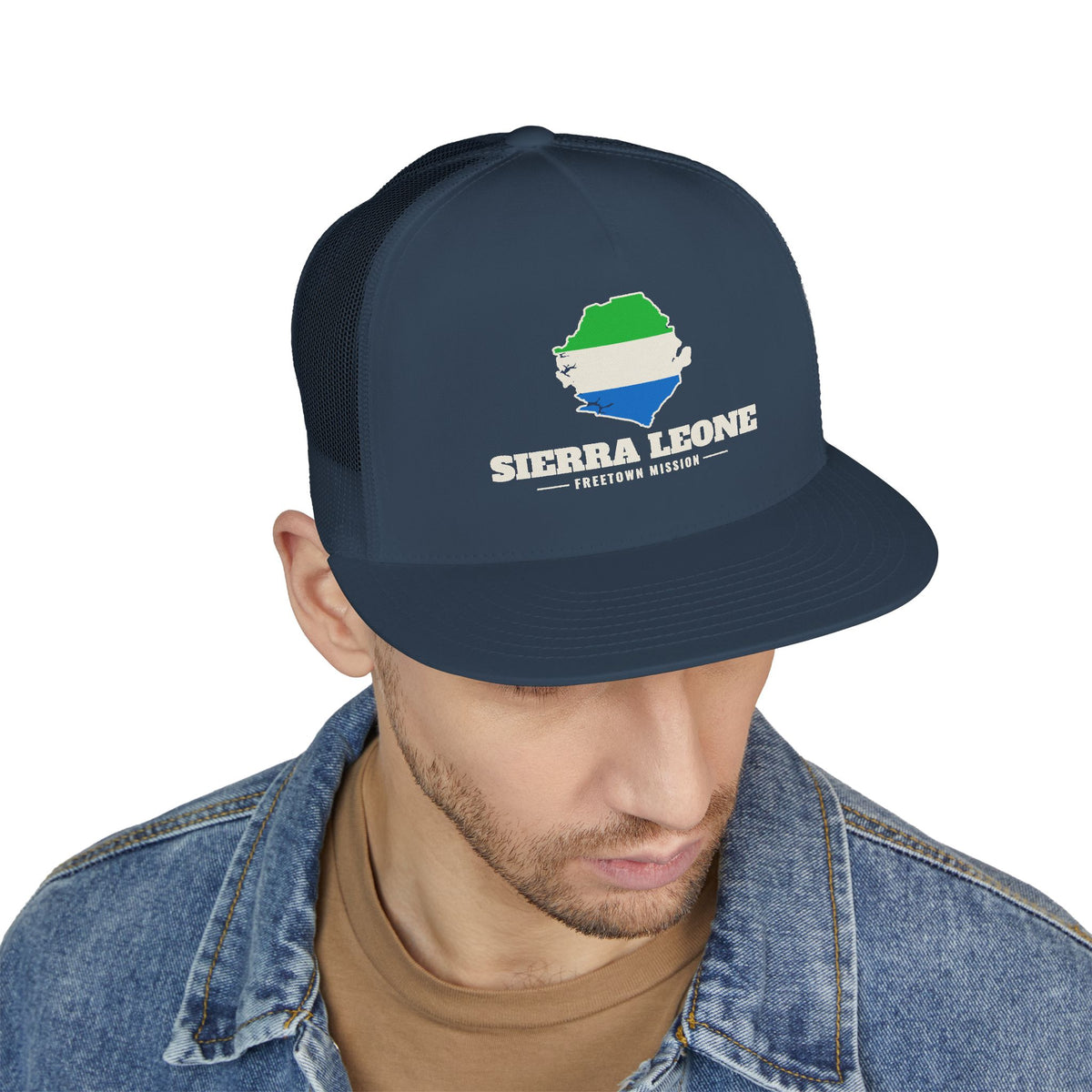 Sierra Leone Freetown Mission Flag Map Trucker Hat
