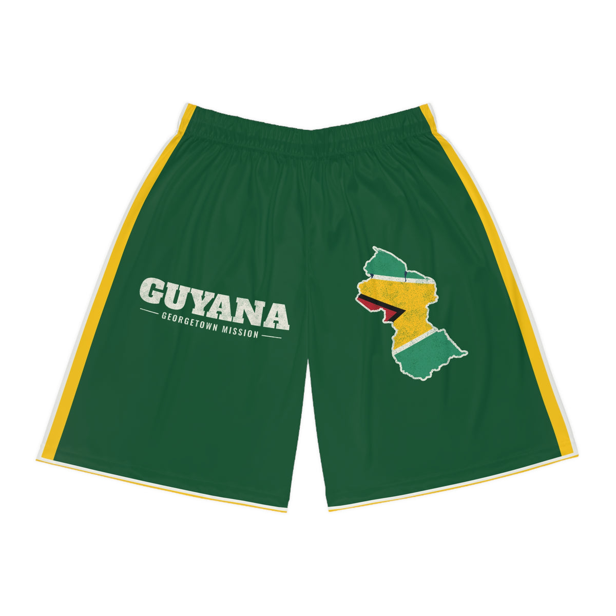 Guyana Georgetown Mission Basketball Shorts, front view
