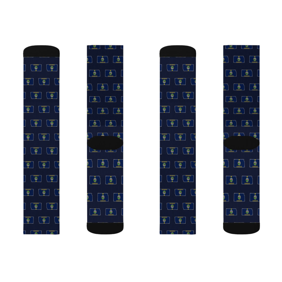 Kansas Mission Flag Map Socks