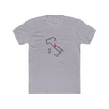 Italy Rome Mission Heart Map shirt in Heather Grey: Italy outline with a red heart, front view
