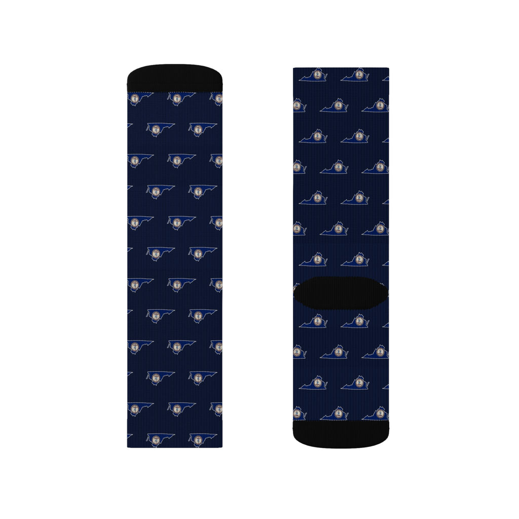 Virginia Mission Flag Map Socks