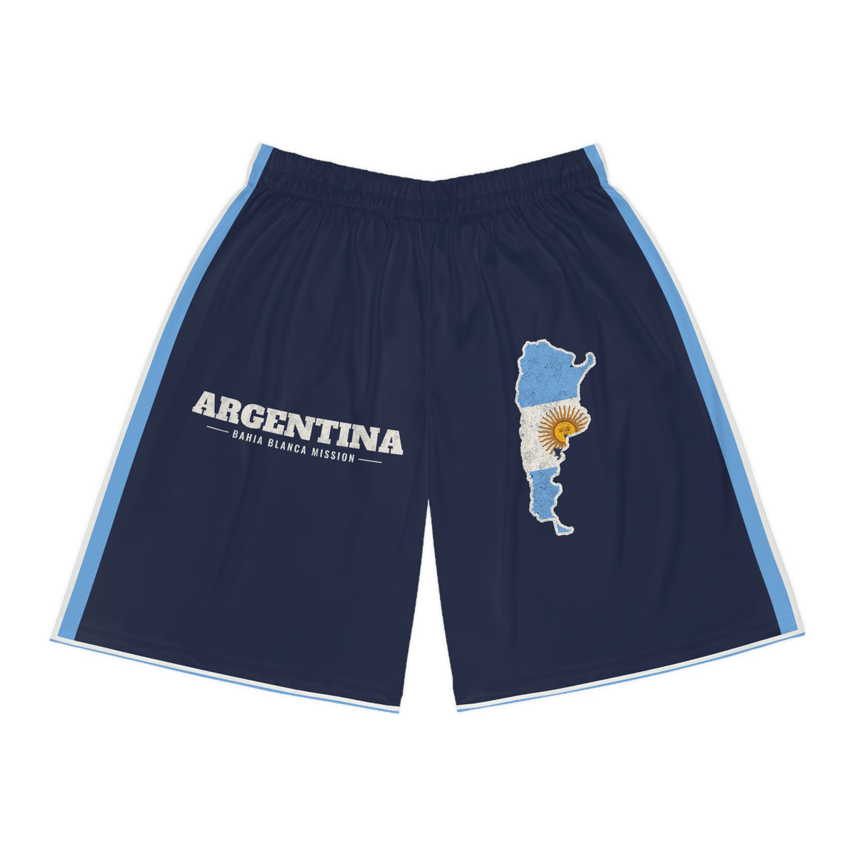 Argentina Bahia Blanca Mission Basketball Shorts, front view