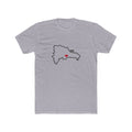 Dominican Republic Santo Domingo West Mission Heart Map shirt in a mission shirt color: Dominican Republic outline with a red heart, front view