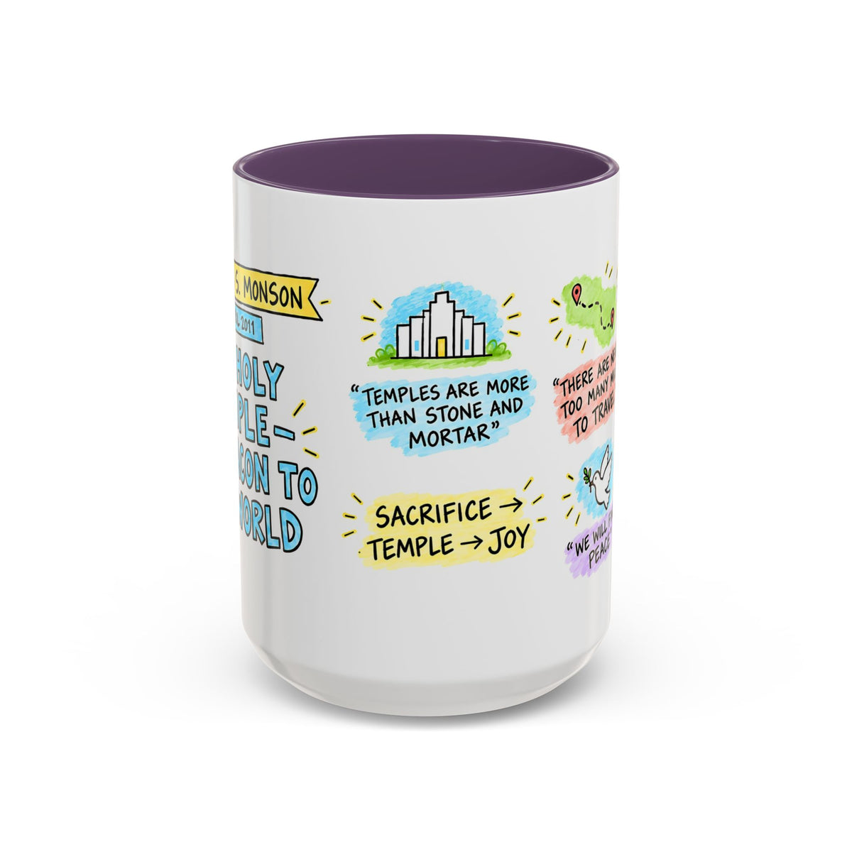 The Holy Temple—a Beacon to the World Sketch Note Mug — Thomas S. Monson