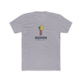 Benin Cotonou Mission Flag Map shirt in Heather Grey: flag of Benin in the outline of Benin with navy lettering, front view