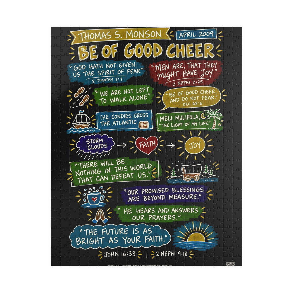 Be of Good Cheer Sketch Note 520-Piece Puzzle — Thomas S. Monson