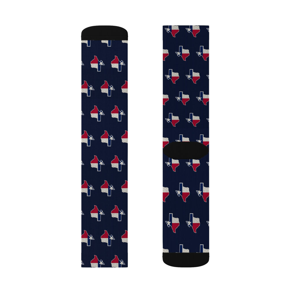Texas Mission Flag Map Socks