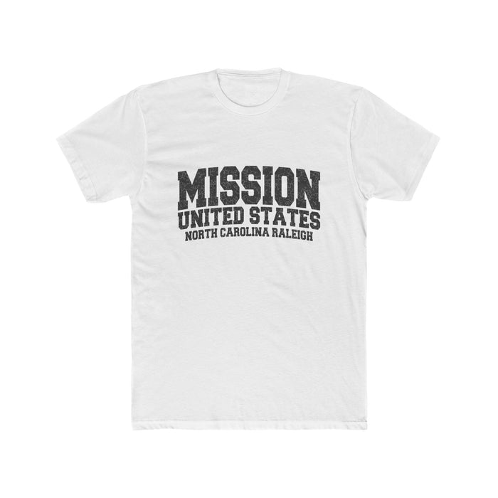 North Carolina Raleigh Mission T-Shirt in Solid White, front view