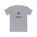 Korea Seoul Mission Flag Map shirt in Heather Grey: flag of South Korea in the outline of South Korea with navy lettering, front view