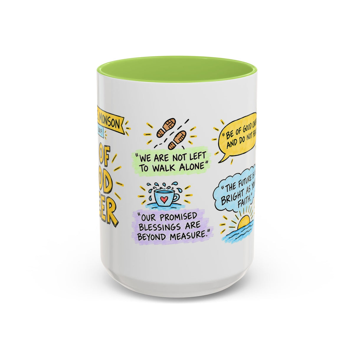 Be of Good Cheer Sketch Note Mug — Thomas S. Monson