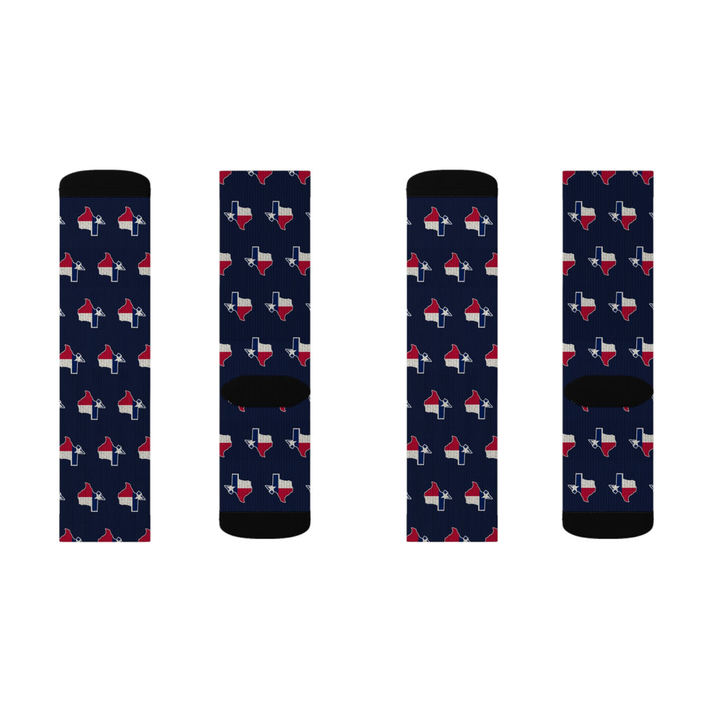 Texas Mission Flag Map Socks