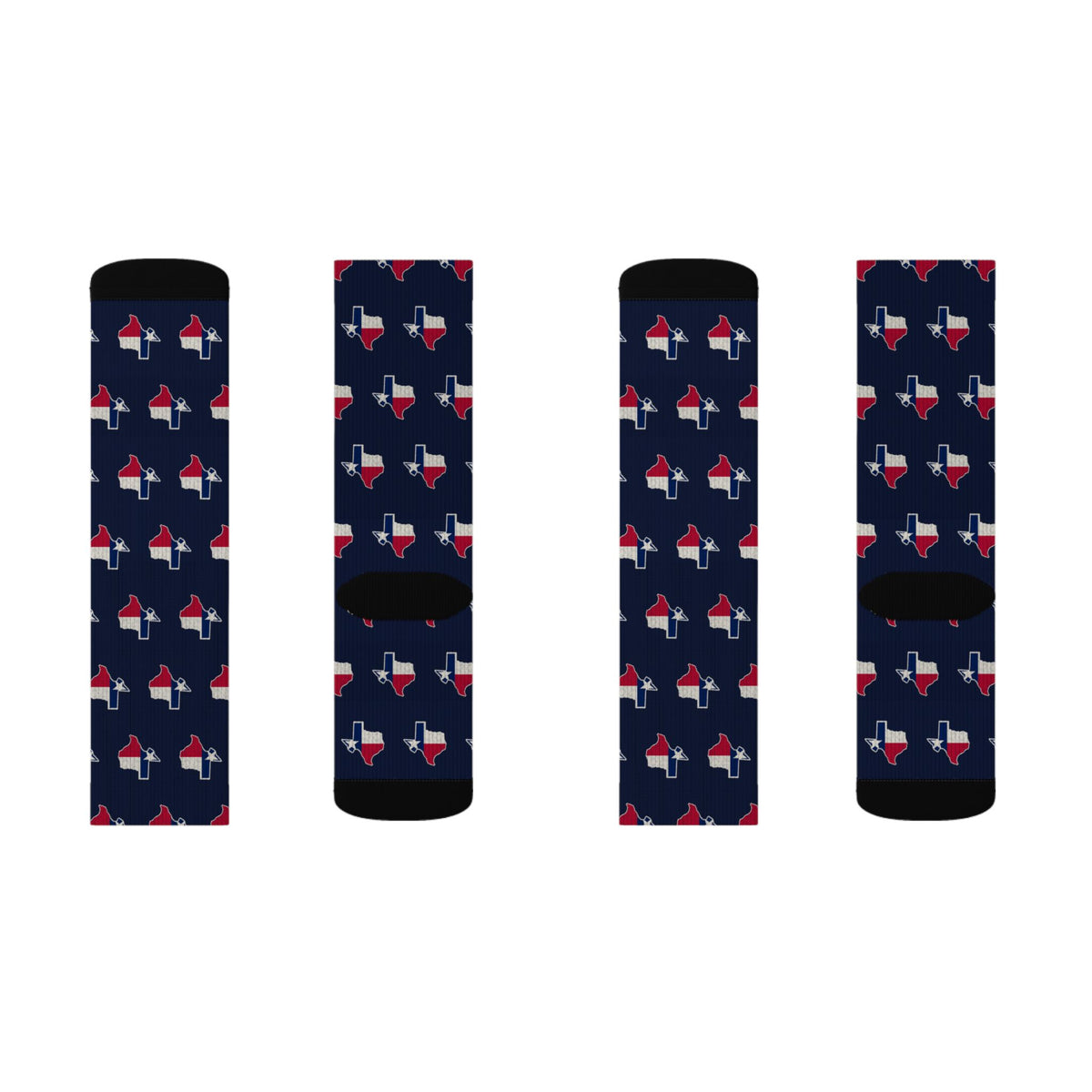 Texas Mission Flag Map Socks