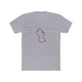 Guyana Georgetown Mission Heart Map shirt in Heather Grey: Guyana outline with a red heart, front view