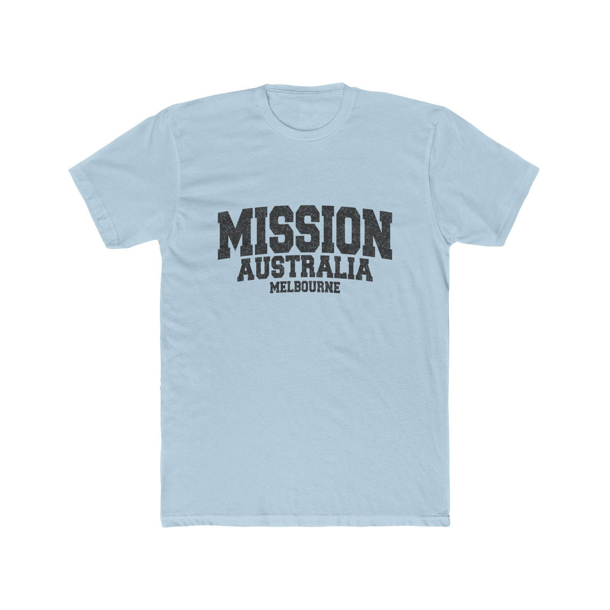 Australia Melbourne Mission T-Shirt in Solid Light Blue, front view