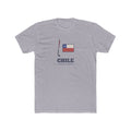 Chile Rancagua Mission Flag Map shirt in Heather Grey: flag of Chile in the outline of Chile with navy lettering, front view