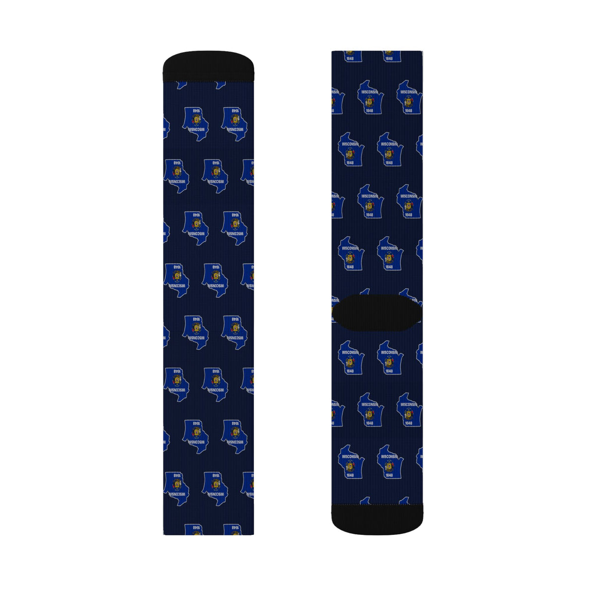 Wisconsin Mission Flag Map Socks
