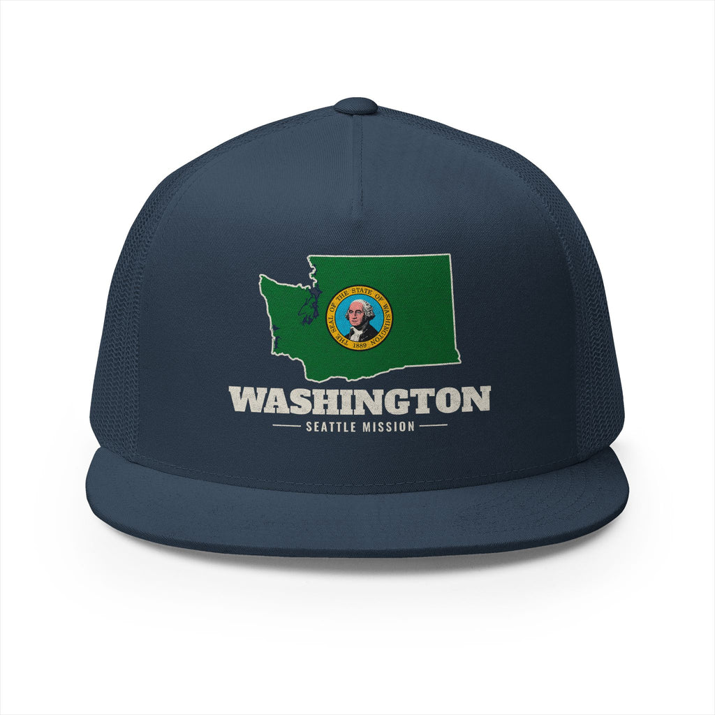 Washington Seattle Mission Flag Map Trucker Hat