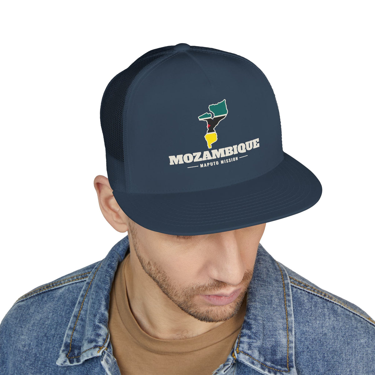 Mozambique Maputo Mission Flag Map Trucker Hat