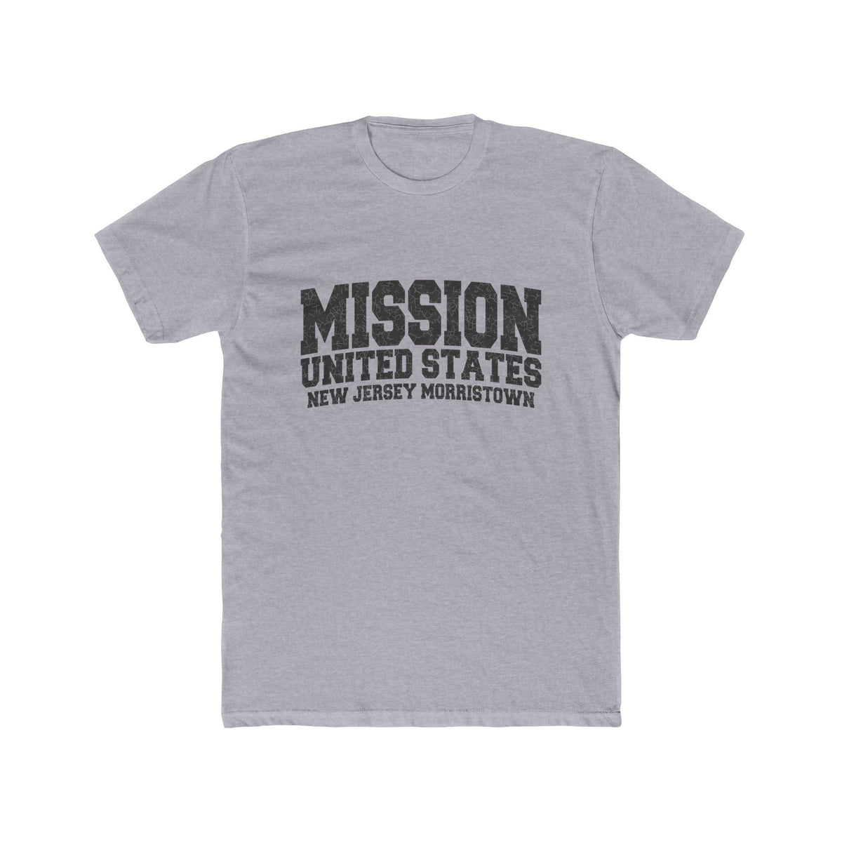 New Jersey Morristown Mission T-Shirt in Heather Grey, front view