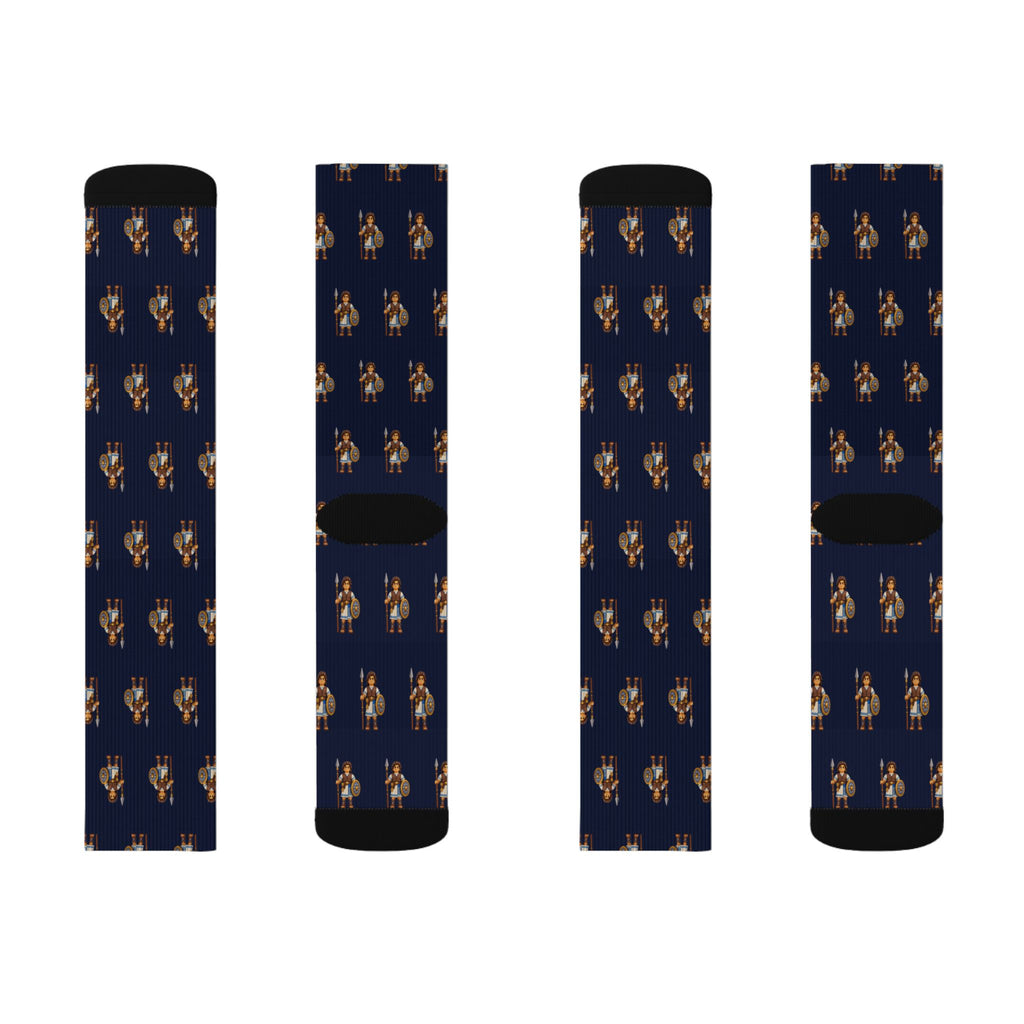 The United Nephites Brick Chess crew socks by Weak Things view 2