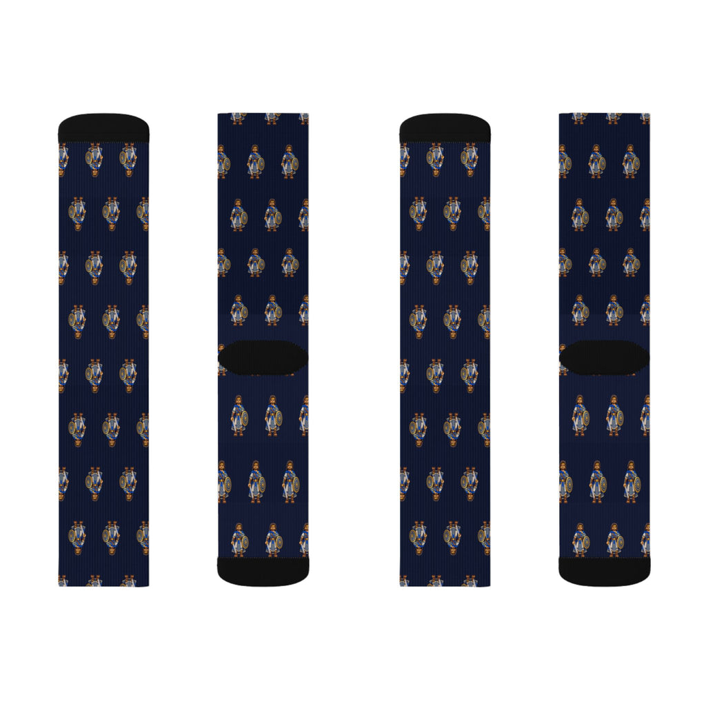 Helaman Brick Chess crew socks by Weak Things view 2